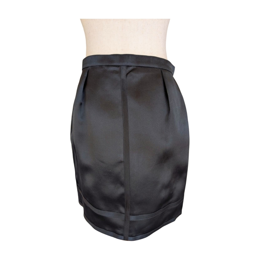 VTG?‎ Thierry Mugler Structured Black Silk Mini Skirt Size 40/US8